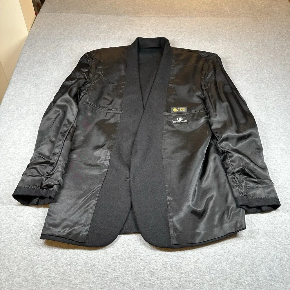 Brooke & Deane Pure Wool Blazer Mens 40R Black Jacket‎ Made In USA NOTE